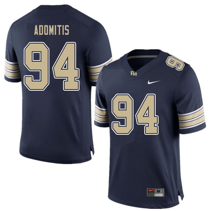 Men #94 Cal Adomitis Pitt Panthers College Football Jerseys Sale-Blue